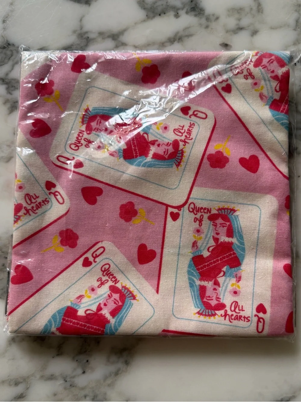 Karma Living Queen of Hearts Pink Cotton Kitchen Tea Towel 30 x 20 Card Print